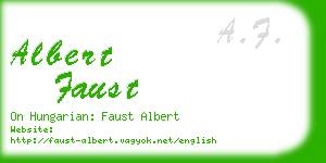 albert faust business card